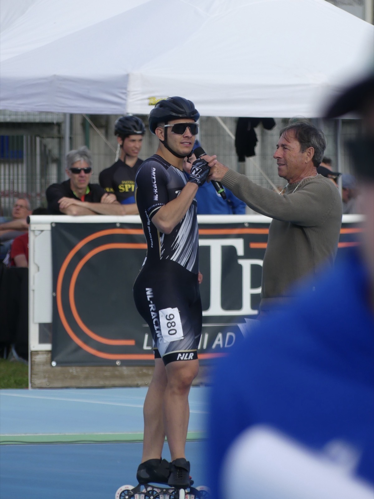 Post-race interview at the Rovigo track