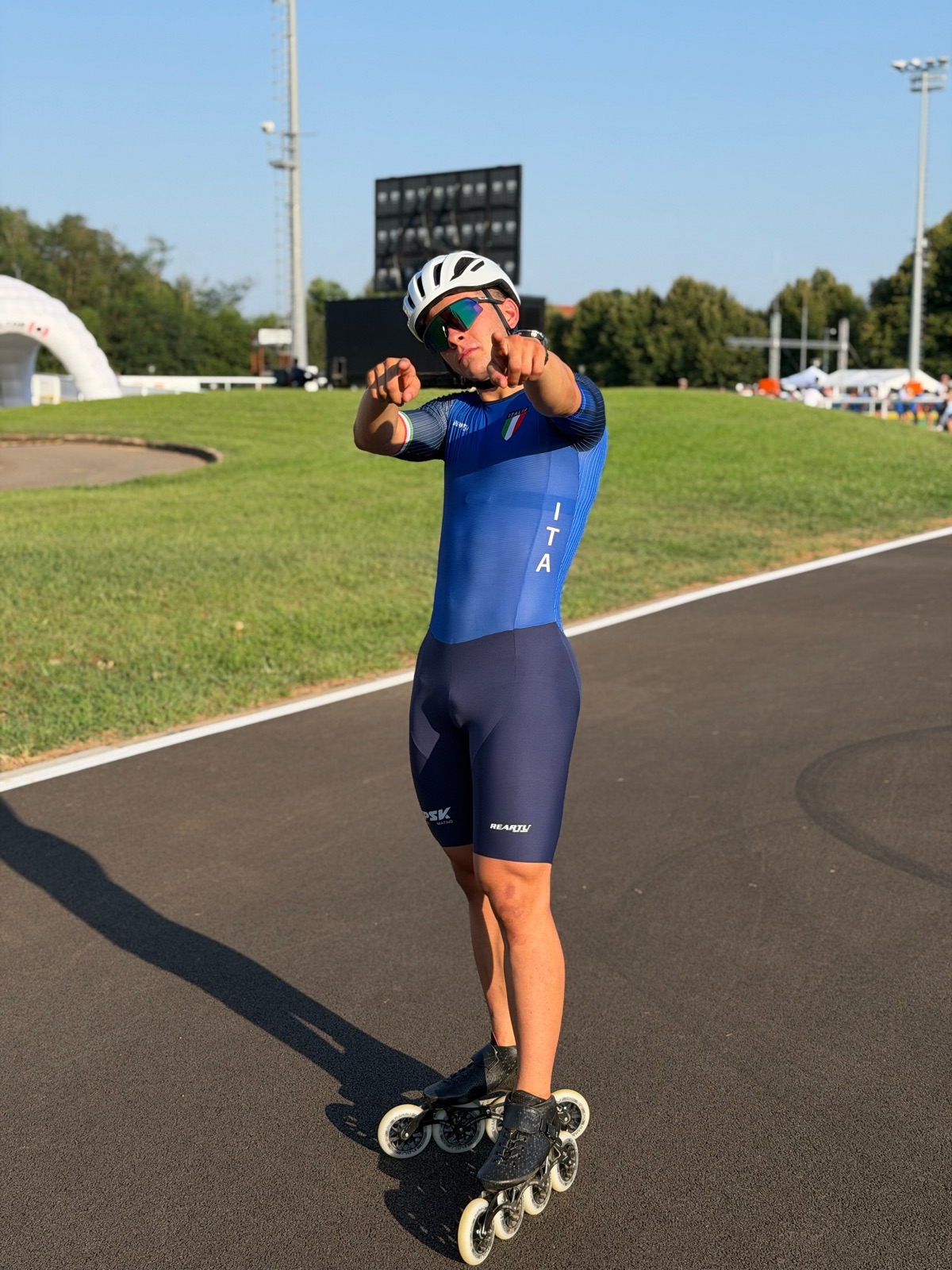 Alessio Piergigli in Team Italia kit at Cardano al Campo