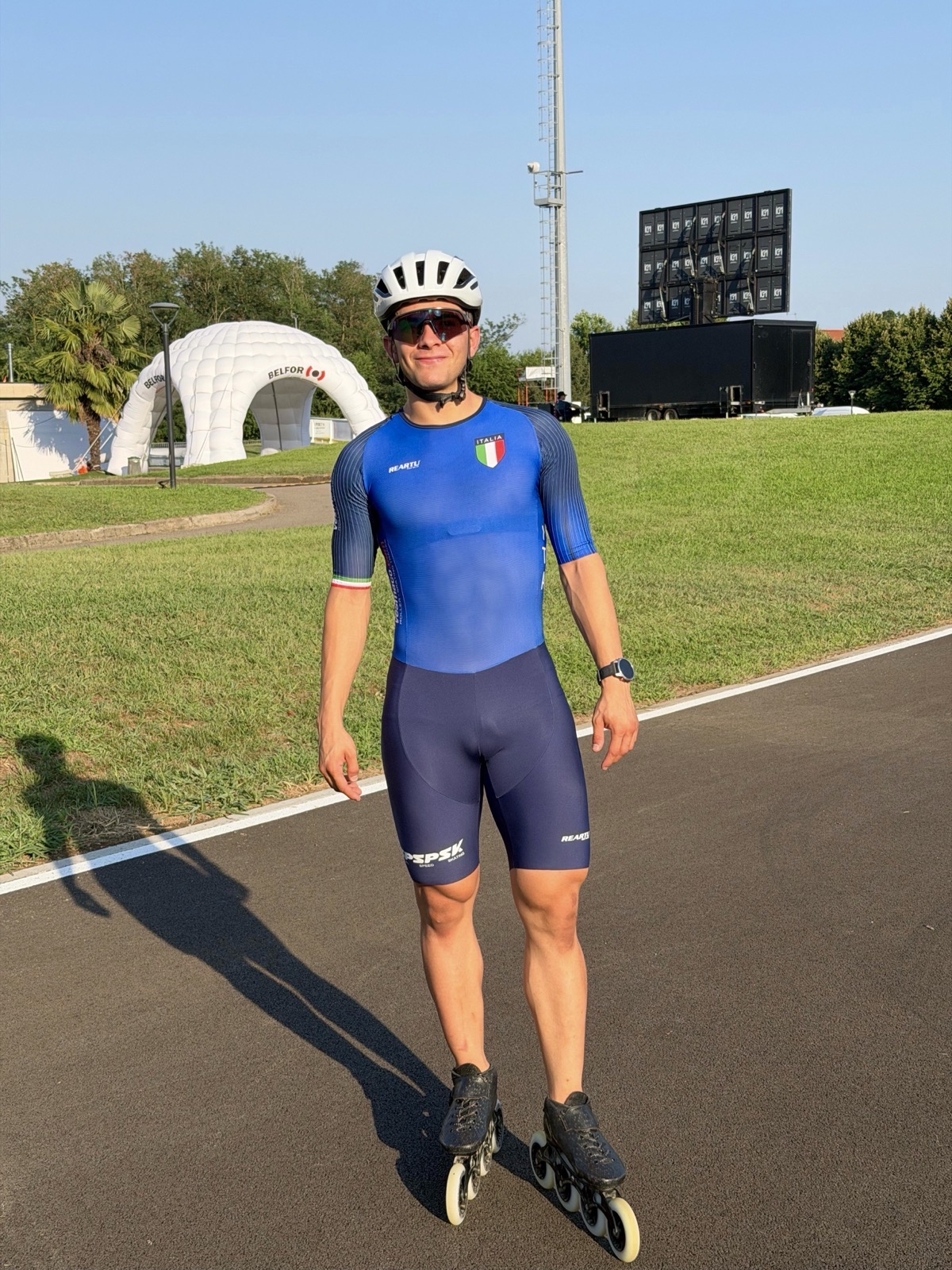 Alessio Piergigli on the track at the European Championship in Cardano al Campo